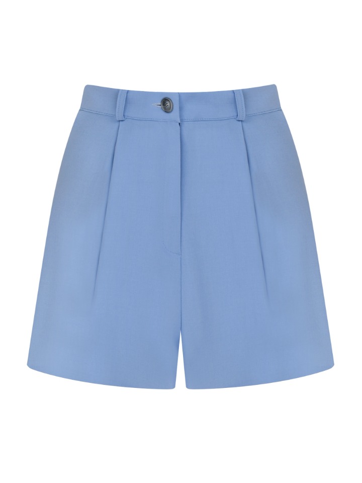 Surfing in Romance Pintuck Shorts ( Blue )
