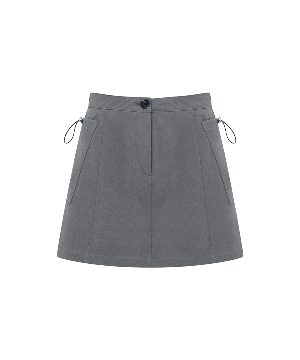 Willow Cargo String Skirt (Charcoal)