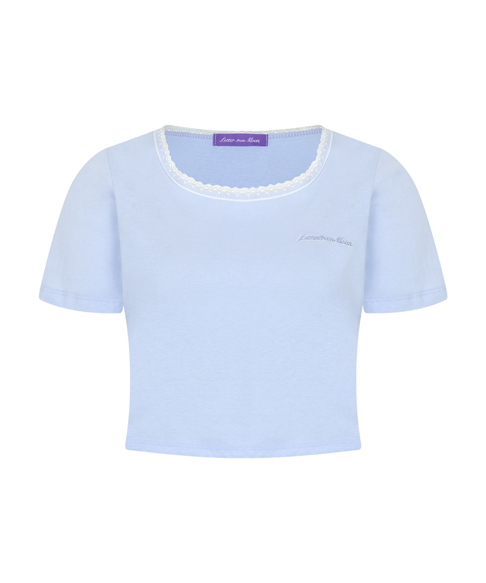 Always Sunny Lace T-Shirt (Sky Blue)