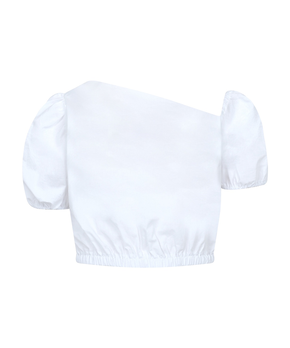New Banding Shoulder Blouse (White)