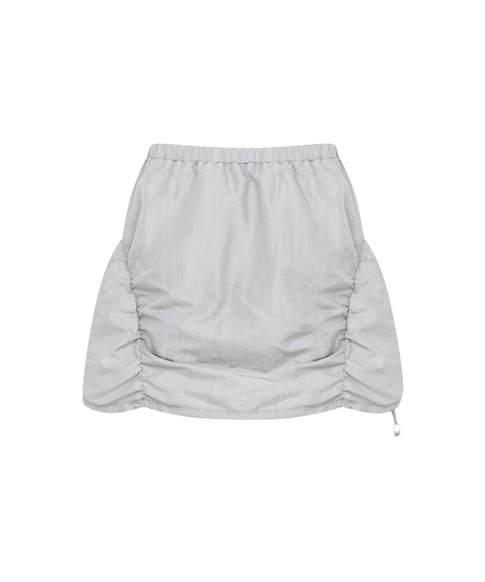 Nylon Shirring Banding Skirt ( Grey )