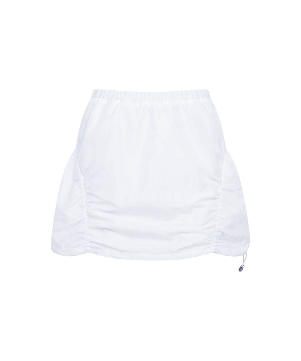 Nylon Shirring Banding Skirt ( White )