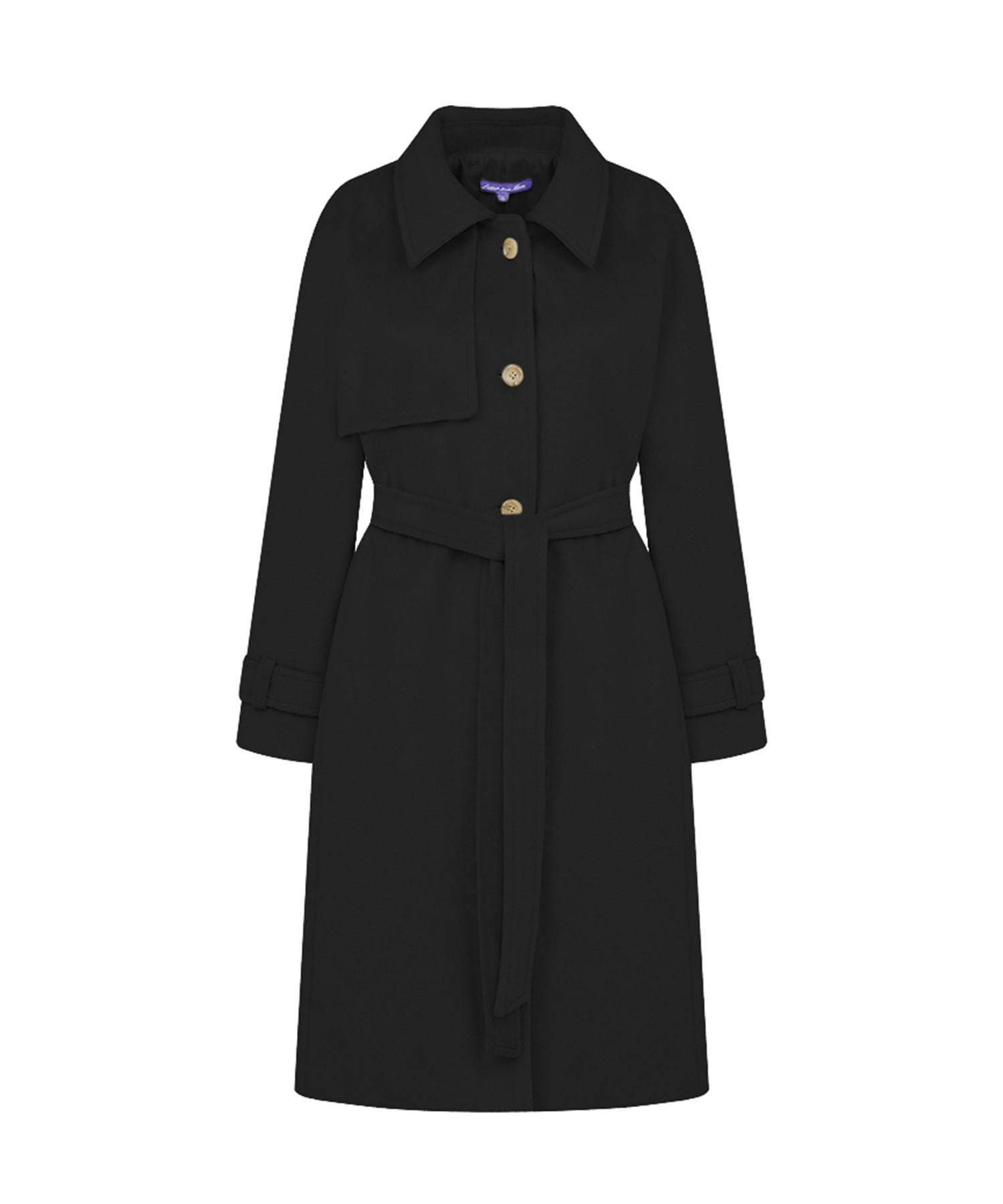 Parisian Wool Trench Coat ( Black )
