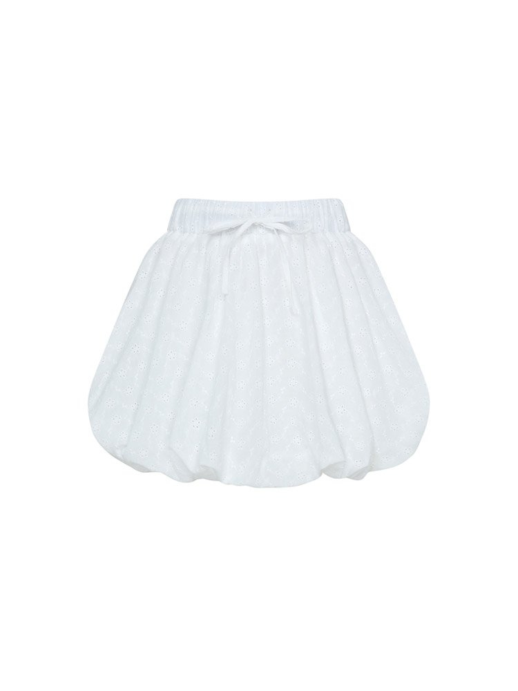 Ellie Lace Balloon Pumpkin Skirt ( White )