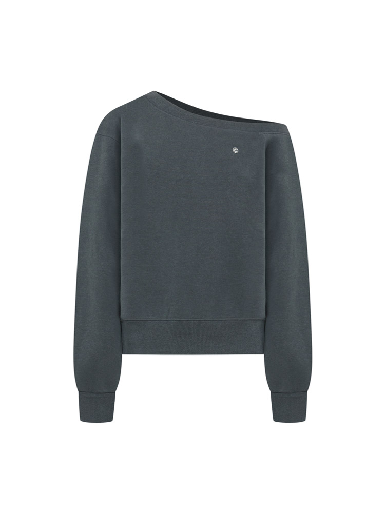 Edin Off-shoulder Sweatshirt ( Pigment Charcoal )
