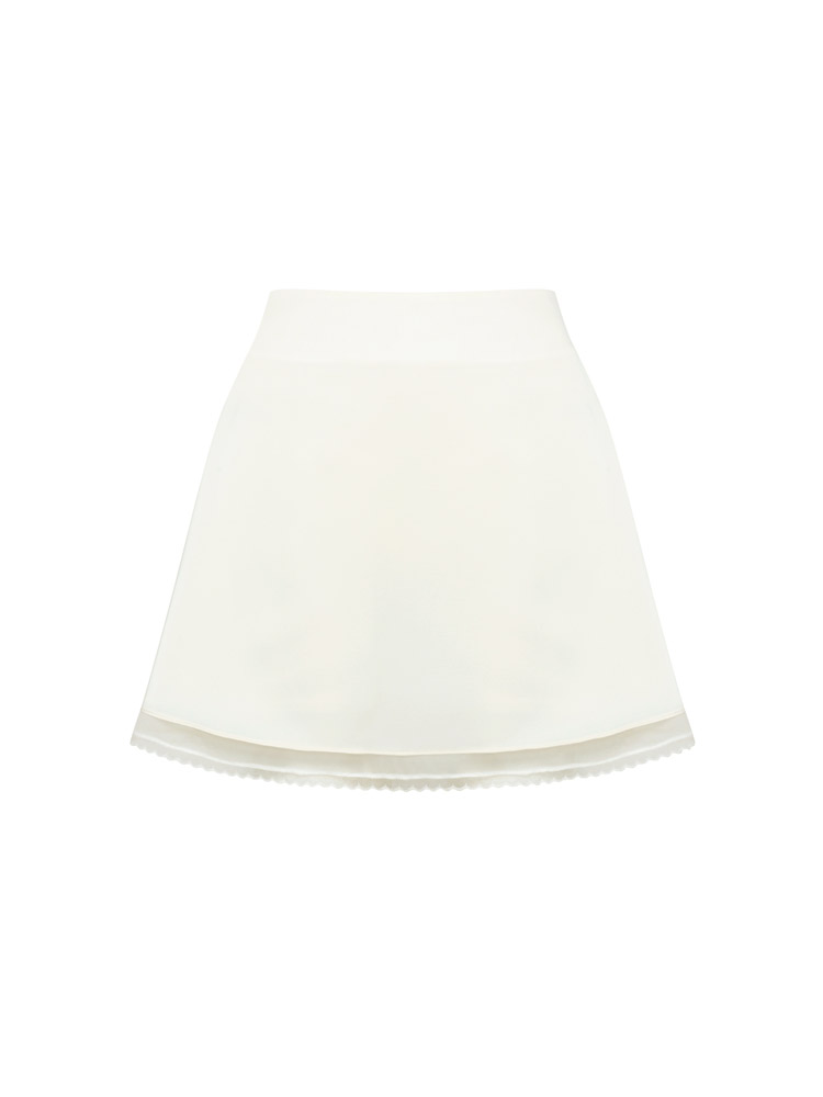 Lowell Satin Layered Skirt ( Cream )