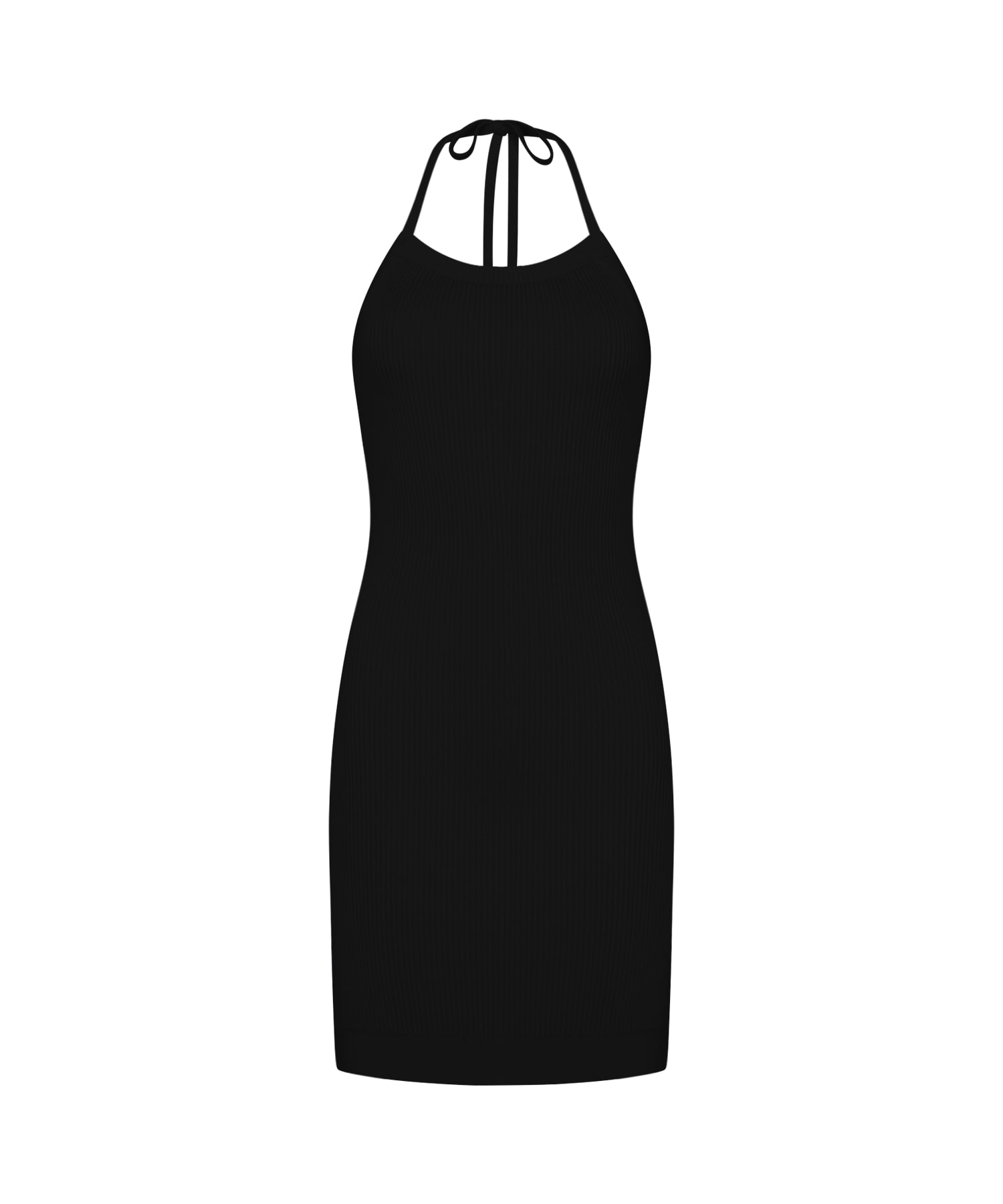 Heather Halter-neck Knit Dress ( Black )