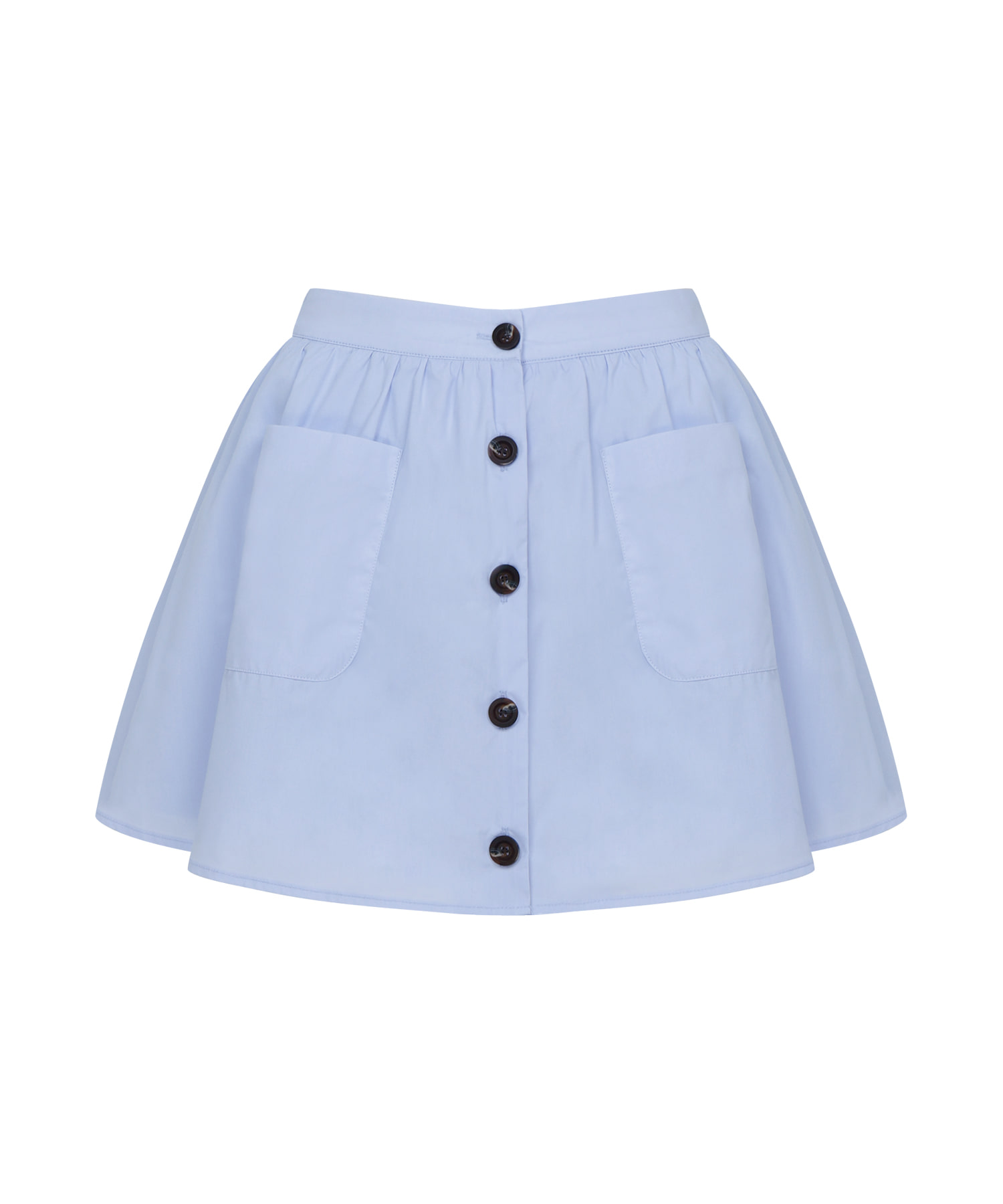 Dafodil Garden Flare Button Skirt ( Skyblue )