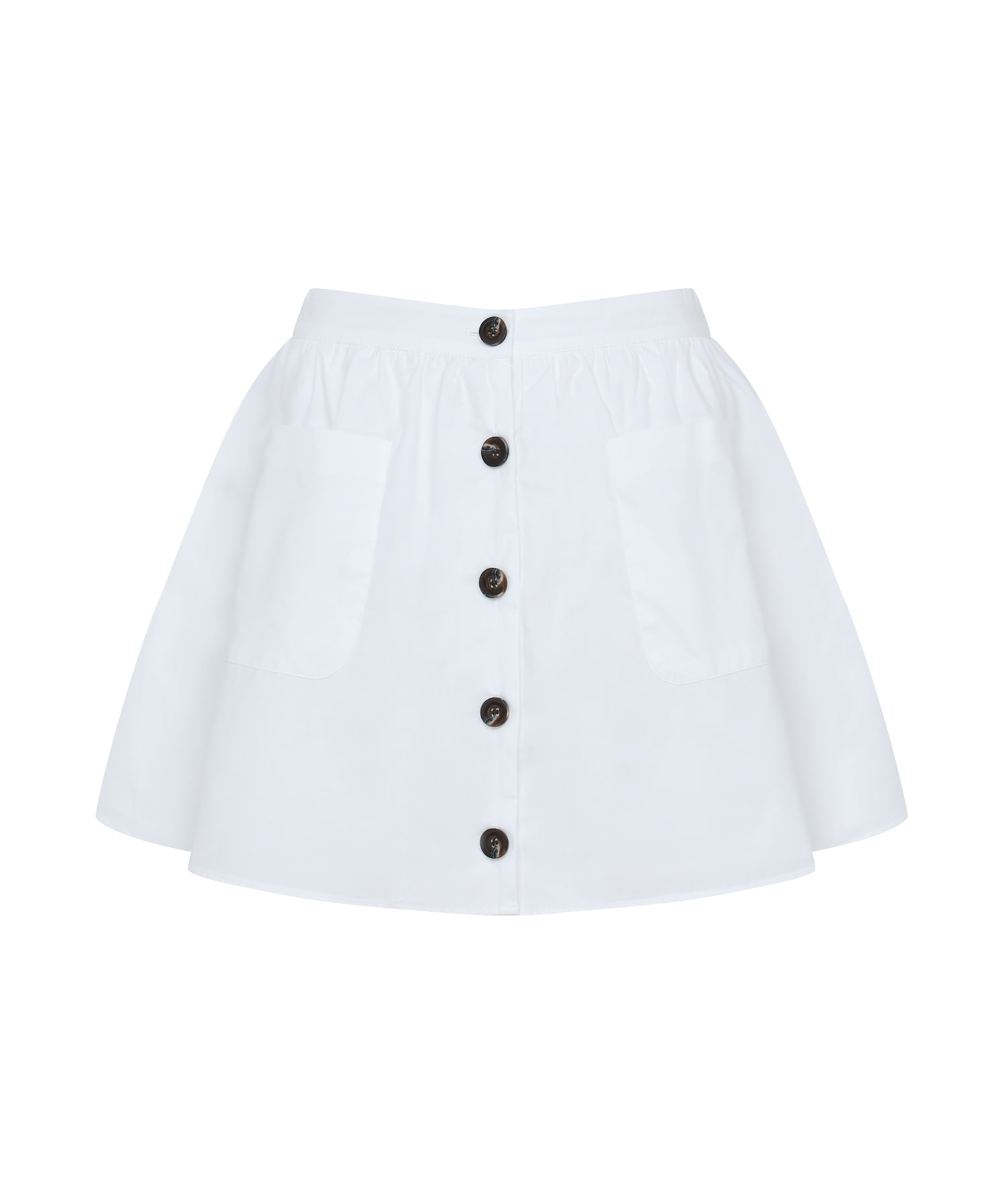 Dafodil Garden Flare Button Skirt ( White )