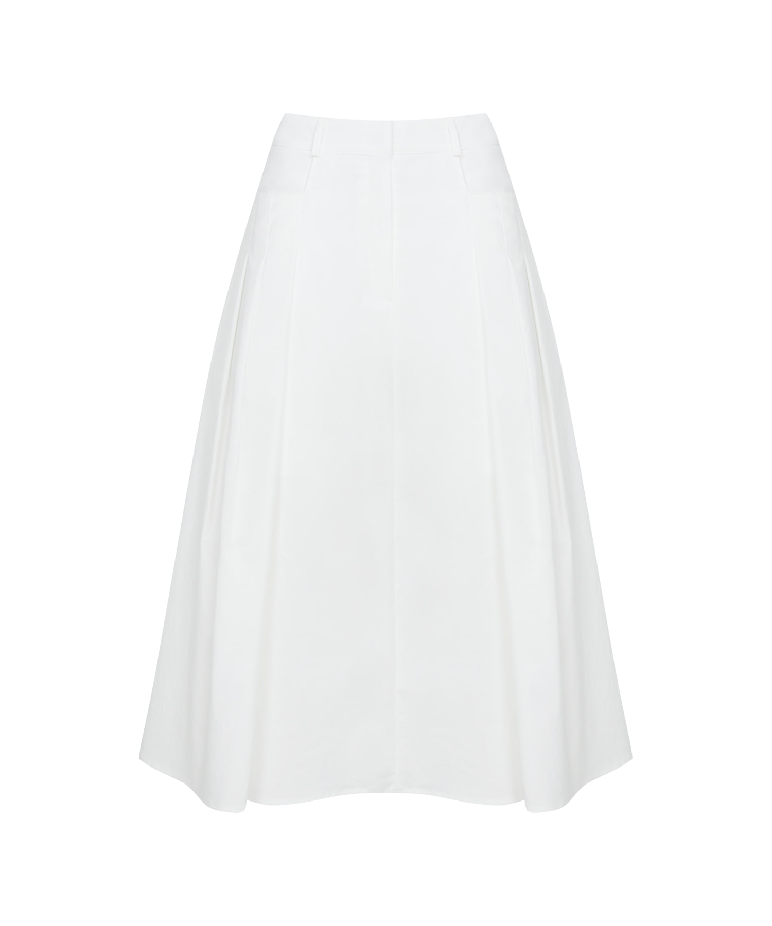 Bloom Triple Pintuck Long Skirt ( White )