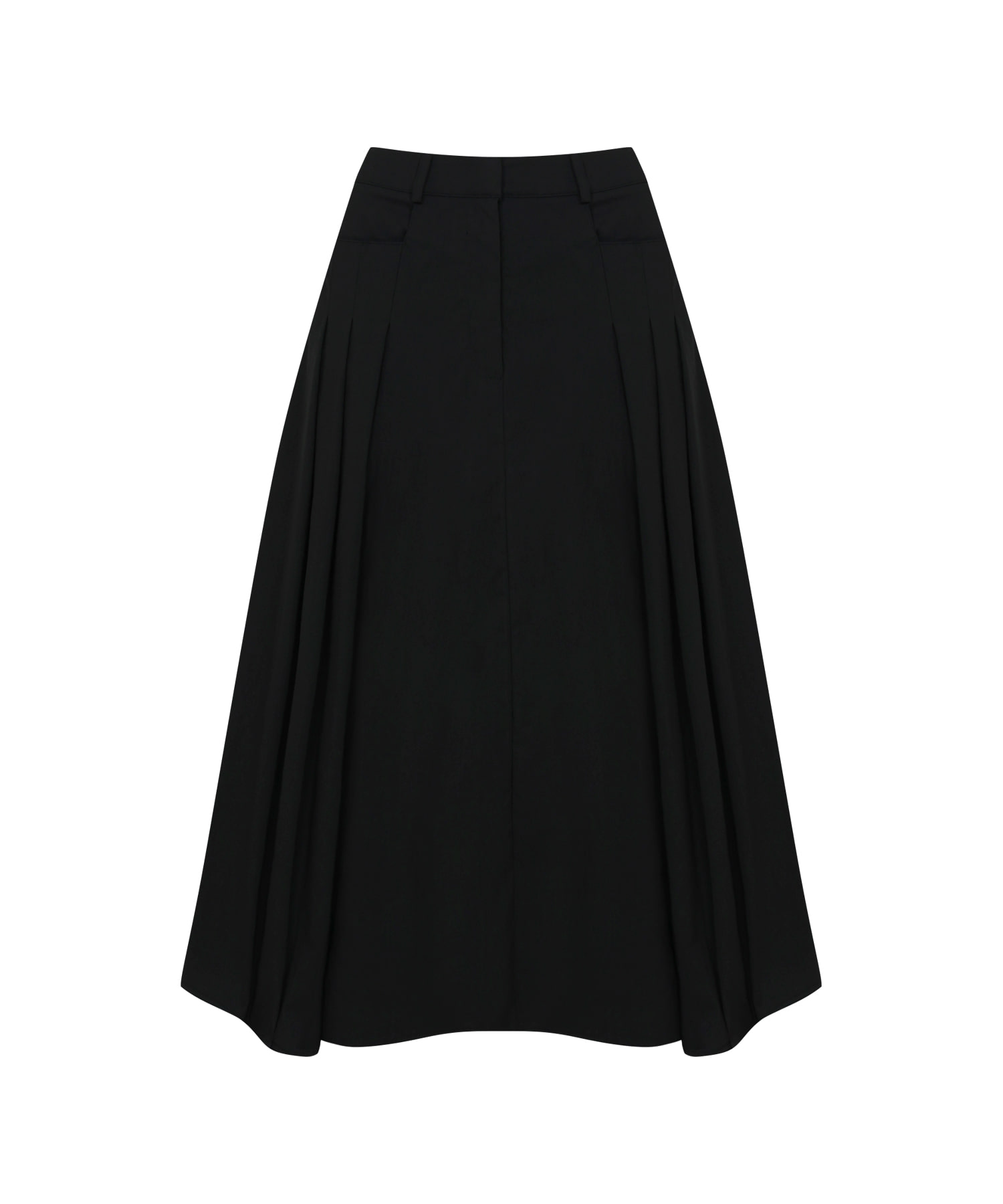Bloom Triple Pintuck Long Skirt ( Black )