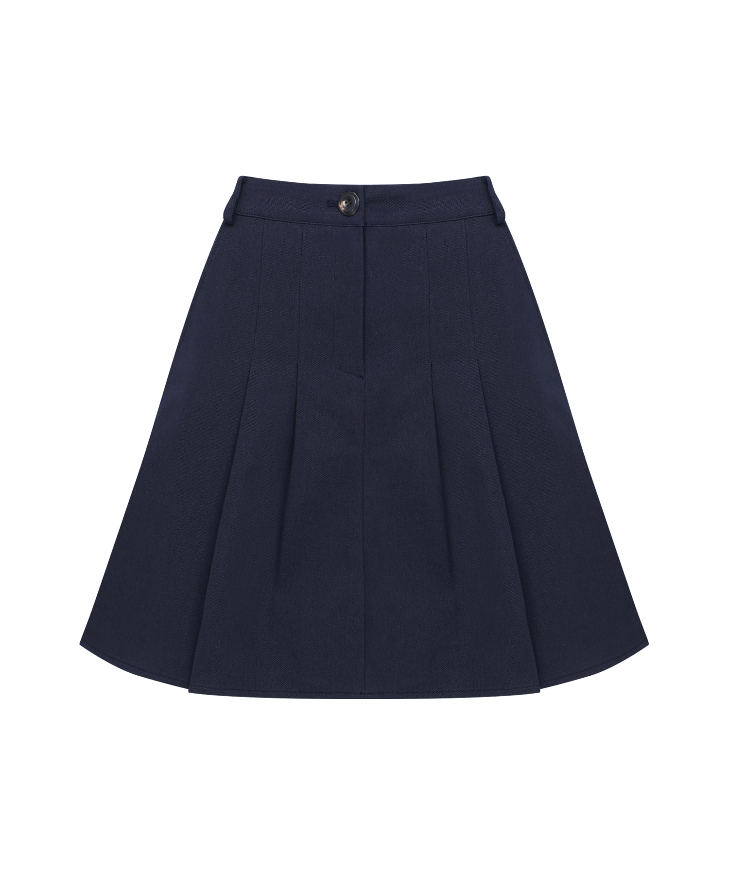 Pintuck Classic Midi-Skirt ( Navy )